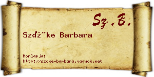 Szőke Barbara névjegykártya