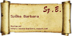 Szőke Barbara névjegykártya