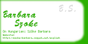 barbara szoke business card