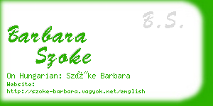 barbara szoke business card